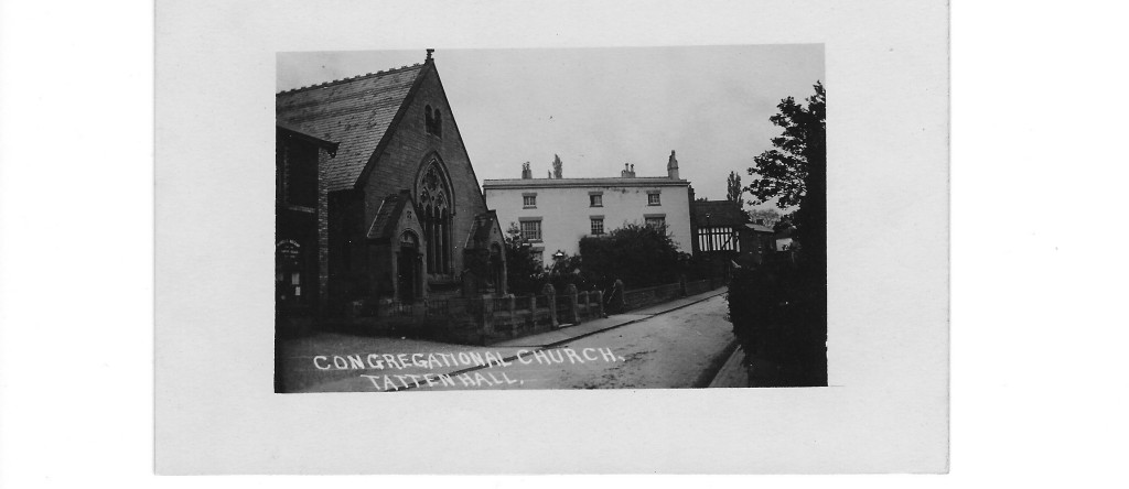 Tattenhall Congregational Chapel and former 'Manse' (now demolished). The Manse was used by the Tattenhall Home Guard during WWII. Members of the Home Guard met at this building on Sunday mornings to Parade. It was also used as a store for Mills Bombs and Thunder Flashes. Jeff Salt who was the Sergeant Major lived at the Shop and Post Office which was next door (currently the Indian Restaurant). At the end of the War and to remove the Mills Bombs, Geoff Salt would light the fuses and throw them against the Chapel Wall.