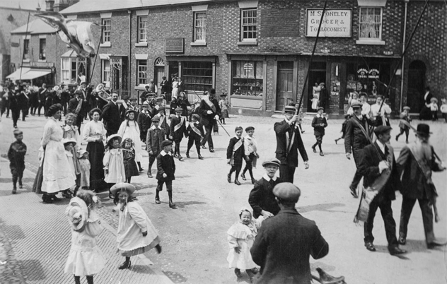 Oddfellows Procession in centre of Tattenhall